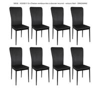 Chaises rembourrées à dossier incurvé - velours Noir - DINGXIANG - Lot de 8