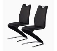 Chaises salle à manger, 2 pièces, inspirées des sirènes, confortables et élégantes pour maison, salon, siège en cuir créatif pour bar/comptoir (noir).