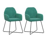 Chaises Salle à Manger 2 Pièces Velours Turquoise 55 x 50 x 84 cm | Structure métal robuste, assise aérée, dossier incliné, accoudoirs plats, entretien par chiffon humide, adaptées à divers