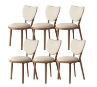 Chaises Salle à Manger En Bois Naturel Ensemble Chaises Salle à Manger RembourréEs Dossier En Forme CœUr Conception Ergonomique AdaptéEs aux CaféS Restaurants Et HôTels Light Walnut + Light Khaki 6