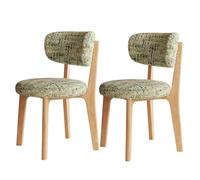 Chaises Salle à Manger Modernes Du Milieu Du SièCle Chaises Salle à Manger en Bois Coussin D'Assise en Tissu Amovible Cadre en ChêNe + Dossier Incurvé Convient aux Restaurants HôTels Wood + Green 2