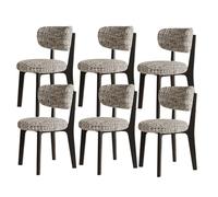 Chaises Salle à Manger Modernes Du Milieu Du SièCle Chaises Salle à Manger en Bois Coussin D'Assise en Tissu Amovible Cadre en ChêNe + Dossier Incurvé Convient aux Restaurants HôTels Black + Gray 6