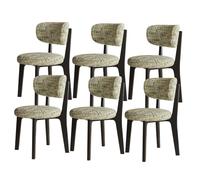 Chaises Salle à Manger Modernes Du Milieu Du SièCle Chaises Salle à Manger en Bois Coussin D'Assise en Tissu Amovible Cadre en ChêNe + Dossier Incurvé Convient aux Restaurants HôTels Black + Green 6