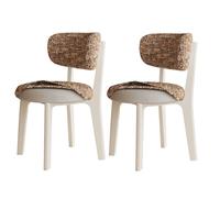 Chaises Salle à Manger Modernes Du Milieu Du SièCle Chaises Salle à Manger en Bois Coussin D'Assise en Tissu Amovible Cadre en ChêNe + Dossier Incurvé Convient aux Restaurants HôTels White + Orange 2