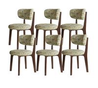 Chaises Salle à Manger Modernes Du Milieu Du SièCle Chaises Salle à Manger en Bois Coussin D'Assise en Tissu Amovible Cadre en ChêNe + Dossier Incurvé Convient aux Restaurants HôTels Walnut + Green 6
