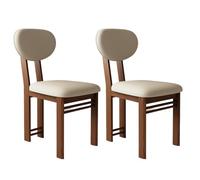Chaises Salle à Manger RembourréEs Modernes Chaise Salle à Manger Au Dossier Incurvé Style Milieu SièCle Design Aux Angles Arrondis Mousse Haute Densité pour La Cuisine Et Le S Walnut + Light Khaki 2