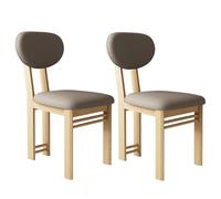 Chaises Salle à Manger RembourréEs Modernes Chaise Salle à Manger Au Dossier Incurvé Style Milieu SièCle Design Aux Angles Arrondis Mousse Haute Densité pour La Cuisine Et Le Salo Wood + Dark Khaki 2