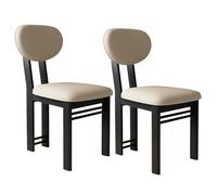Chaises Salle à Manger RembourréEs Modernes Chaise Salle à Manger Au Dossier Incurvé Style Milieu SièCle Design Aux Angles Arrondis Mousse Haute Densité pour La Cuisine Et Le Sa Black + Light Khaki 2
