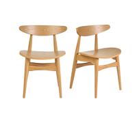 Chaises scandinaves en bois clair frêne (lot de 2) WALFORD