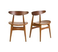 Chaises scandinaves en bois foncé frêne (lot de 2) WALFORD