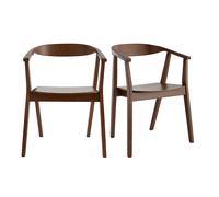 Chaises scandinaves en bois foncé (lot de 2) BAHIA