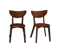 Chaises scandinaves en bois foncé noyer (lot de 2) LEENA