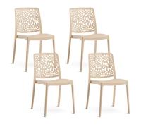 Chaises - SOLE - Lot de 4 - Polypropylène renforcé - Dossier ajouré - Empilables