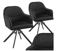TecTake® Lot de 2 Chaises pivotantes de Salle à Manger Moderne Fauteuil Salon Velours Chaise Rembourrée Confortable Chaise Design Meuble Salon pour Salle à Manger, Coiffeuse, Chambre, Cuisine