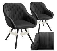 tectake® Lot de 2 Chaises de Salle à Manger Pivotantes Modernes Fauteuil Salon Velours Chaise Rembourrée Confortable Chaise Design Meuble Salon pour Salle à Manger, Salon, Coiffeuse, Chambre, Cuisine