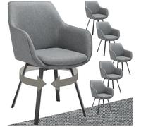 tectake® Lot de 6 Chaise pivotante de Salle à Manger Moderne Fauteuil salon Chaise Ergonomique Rembourrée Confortable Chaise Design Meuble salon pour Salle à manger, salon, coiffeuse, chambre, cuisine