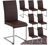 Chaises - TECTAKE - Lot de 8 chaises BETTINA rembourrées revêtement en cuir synthétique dossier ergonomique 41 x 52 x 99 cm -