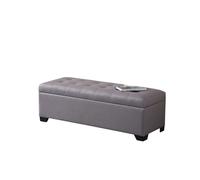 Chaises transparentes modernes, tabouret à langer, boîte de rangement 2 en 1 pour entrée, repose-pieds gris, organiseur multifonction (80 x 45 x 40 cm)