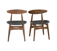 Chaises vintage en bois foncé et noir (lot de 2) WALFORD