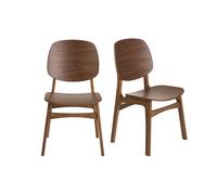Chaises vintage en bois foncé noyer (lot de 2) SOQUETTE