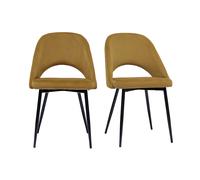Chaises vintage en tissu velours bronze et métal noir (lot de 2) COSETTE