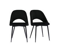 Chaises vintage noires en tissu velours et métal (lot de 2) COSETTE