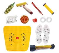 Chaithanya Système de soins de santé _ Boule d'énergie, mini rouleau, tapis de pied magnétique Acu - Pyramidal, Acupression Jimmy, Exerciseur de poche, 2 anneaux Sujok, rouleau à main doux + Karela