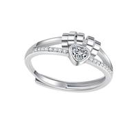 CHAKAE Bagues rotatives réglables 2 en 1 pour homme et femme en laiton robuste avec motifs cœur et perles pour soulager l'anxiété, taille unique, Comme décrit, Comme décrit.