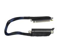 CHAKAE Câble d'extension GPU PCIe5.0 X16 à entrée gauche avec gaine tressée rotative à 180 degrés et atténuation des signaux faibles