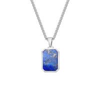 CHAKAE Collier moderne avec pendentif géométrique en acier inoxydable pour homme avec pierres naturelles rectangulaires, accessoire pour collier géométrique quotidien en acier inoxydable, taille