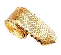 CHAKAE Cravate brillante pour spectacle de scène, cravate à paillettes étincelantes, réglable, événement formel pour discothèque, festival de musique, fête, jaune, taille unique