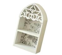 CHAKAE Étagère murale en bois avec accents de cristal - Motif feuille complexe - Pour décoration de maison victorienne - Pour ami gothique