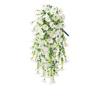 CHAKAE Faux eucalyptus avec gloire du matin - Décoration florale artificielle - Accessoire de fleurs à suspendre pour bureau ou magasin - Eucalyptus artificiels - Fleur en soie