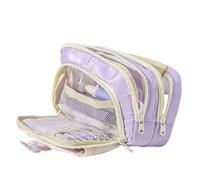 CHAKAE Grande trousse à crayons de grande capacité - Organiseur portable pour stylos - Sac de rangement de voyage pour maquillage - Pour étudiants et adolescents, violet