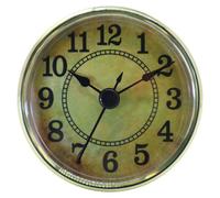 CHAKAE Insert Horde Ronde ÉLÉGANT avec Les NUMÉRICES Romains/ARABIQUES Option Gold/Silver Trim Small Clock for Home Bureaux Insert Miniature