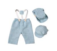 CHAKAE Joli costume de photographie pour bébé garçon Gentleman vintage barboteuse et chapeau ensemble classique nouveau-né garçon photo costume bébé tenue photo