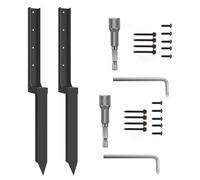 CHAKAE Kit de réparation de clôture en métal épais Piquets solides Stabilisateur de poteau rapide pour réparation de piquets inclinés d'ancres