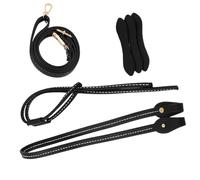 CHAKAE Kit de sangles réglables avec cordon de serrage de rechange pour sacs à main en rotin faits à la main en cuir PU avec poignée de sac à main réglable, Noir , One Size