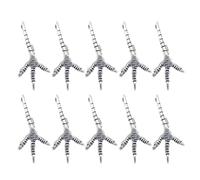 CHAKAE Lot de 10 pendentifs en forme de griffe d'oiseau antique, pendentif unique en forme de griffe d'oiseau, texture en alliage pour décoration de maison, décoration de salon, taille unique, Comme