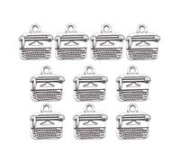 CHAKAE Lot de 10 pendentifs style antique en forme de machine à écrire pour fabrication de bijoux - Convient pour les personnes artistiques - Accessoire de mode