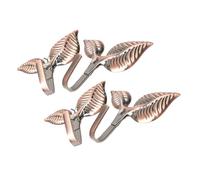 CHAKAE Lot de 4 crochets d'embrasse de rideaux vintage en forme de feuille - Fixation murale