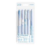 CHAKAE Lot de 5 stylos à encre gel rechargeables rétractables à séchage rapide Pointe de 0,5 mm Prise en main confortable pour écrire un journal