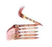 CHAKAE Lot de 6 stylos à encre gel rétractables en forme d'animal de dessin animé neutre pour écrire, papeterie, journal intime pour étudiant
