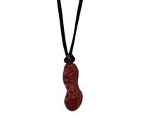 CHAKAE Magnifique collier avec pendentif en forme de cacahuète, collier en corde de cuir, texture en alliage, convient aux amateurs de mode, accessoires tendance pour femmes