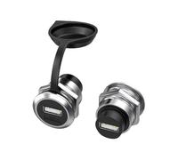 CHAKAE Paire de coupleurs USB 3.0 femelles à montage sur panneau - Boîtier en alliage de zinc résistant à la corrosion - Écrou arrière sans tracas - Montage sur panneau - Adaptateurs USB femelles