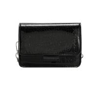 CHAKAE Petit sac à bandoulière carré tendance avec texture de pierre, sangle de chaîne en cuir synthétique pratique pour femmes, sac carré tendance 2025 pour femmes, Noir , One Size