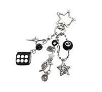 CHAKAE Practical Unique Star Black Eight Keychain With Dices Designs Accessoire Pour Les Adultes À La Mode Et Les Passionnés De Jeu Game De Société ACCESSOIRES DES EMSUSIATS