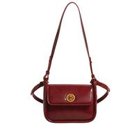 CHAKAE Sac à bandoulière en cuir synthétique pour femme - Automne et hiver - Style rétro - Élégant - En cuir synthétique - Pour l'automne et l'hiver, Rouge, One Size