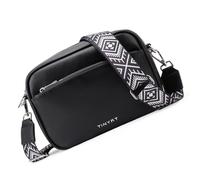 CHAKAE Sac à bandoulière portable en cuir synthétique pour femme avec sangle de guitare réglable pour un usage quotidien, Noir , One Size
