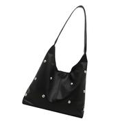 CHAKAE Sacs à bandoulière croissants pour femme - Joli sac à main sous le bras - Style punk - Rivet - Avec boucle - Pour femme, Noir , One Size